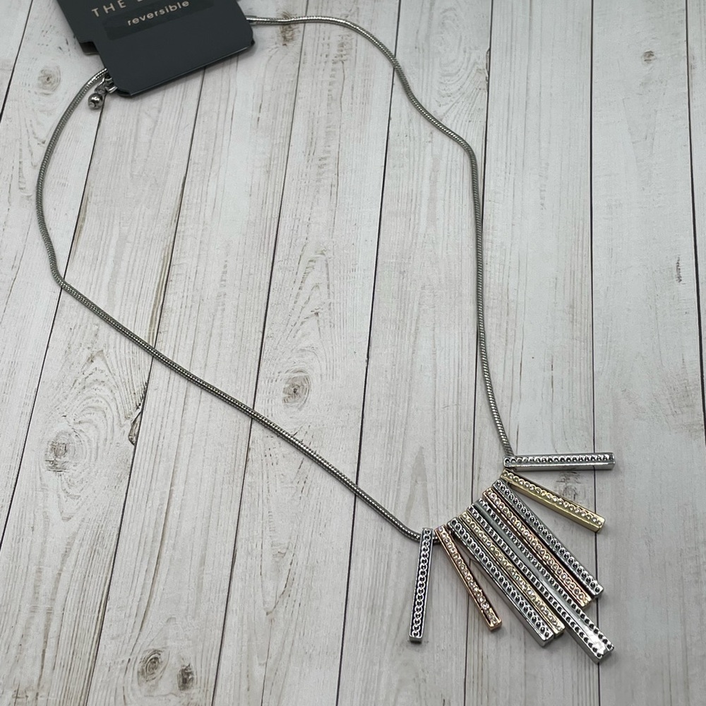 NWT The Limited Mixed Metals/Cubic Zirconia Necklace - Picture 4 of 10